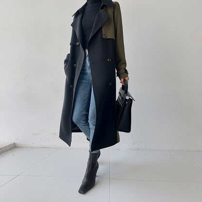 best European American Top Quality Autumn spring Trench Coat women Long Coat Simple Chic Classic Female Windbreaker FY112 0 shop online at M2K Trends for