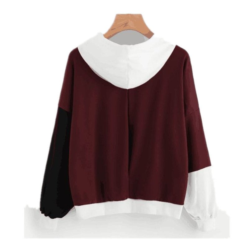 best Explosive Color Matching Hooded Sweater Women 0 shop online at M2K Trends for