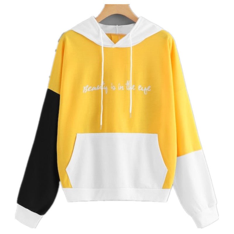 best Explosive Color Matching Hooded Sweater Women 0 shop online at M2K Trends for