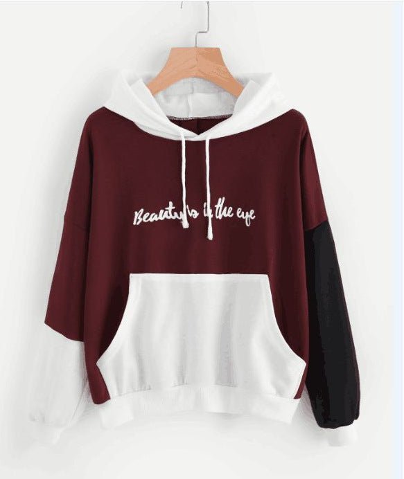 best Explosive Color Matching Hooded Sweater Women 0 shop online at M2K Trends for