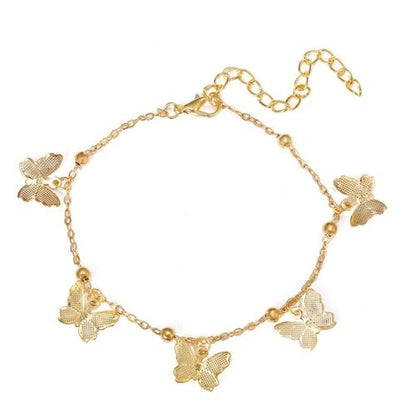 best Fashion Butterfly Chain Beads Charms Anklets for Women Gold Silver Sets shop online at M2K Trends for Anklets