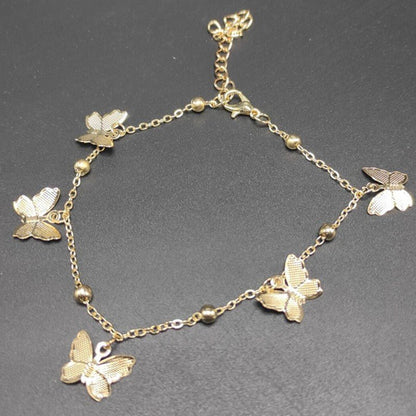 best Fashion Butterfly Chain Beads Charms Anklets for Women Gold Silver Sets shop online at M2K Trends for Anklets