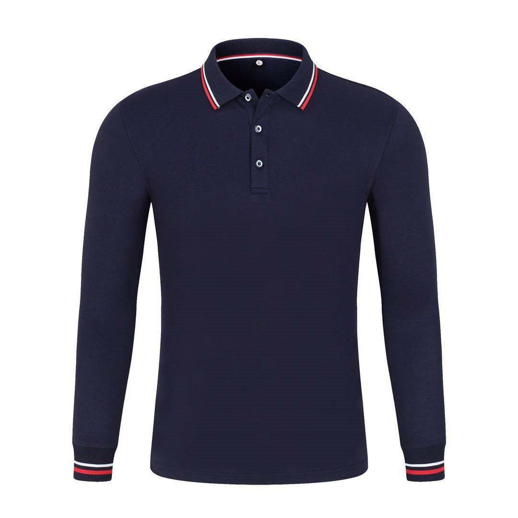 best Fashion Men's Long-sleeved Lapel Mercerized Cotton T-shirt T-Shirt shop online at M2K Trends for