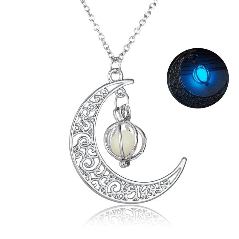 best Fashion Moon Natural Glowing Stone Healing Necklace Women Gift Charm Luminous Pendant Necklace Jewelry 0 shop online at M2K Trends for