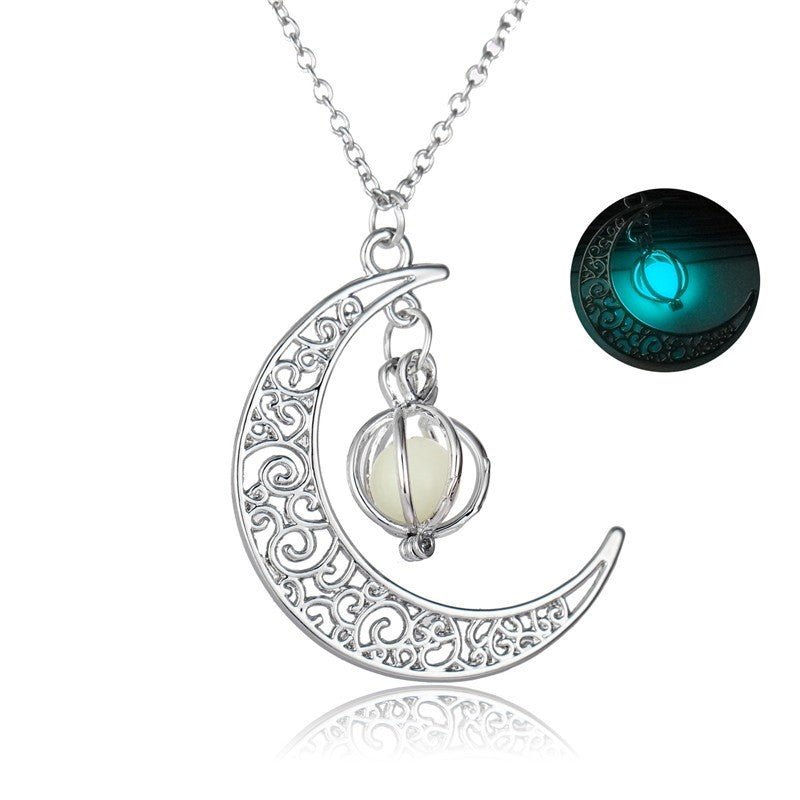 best Fashion Moon Natural Glowing Stone Healing Necklace Women Gift Charm Luminous Pendant Necklace Jewelry 0 shop online at M2K Trends for