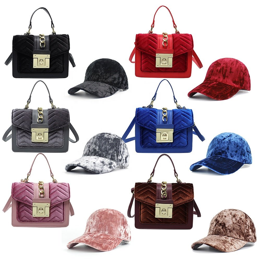 best Fashion Velvet Hand Bags Women Handbags Ladies Shoulder Designer Fall Hats Purses and Handbags Set for Women bag shop online at M2K Trends for Bag