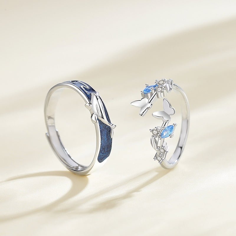 best Fashion Whale Butterfly Couple Ring Girl Accessories shop online at M2K Trends for