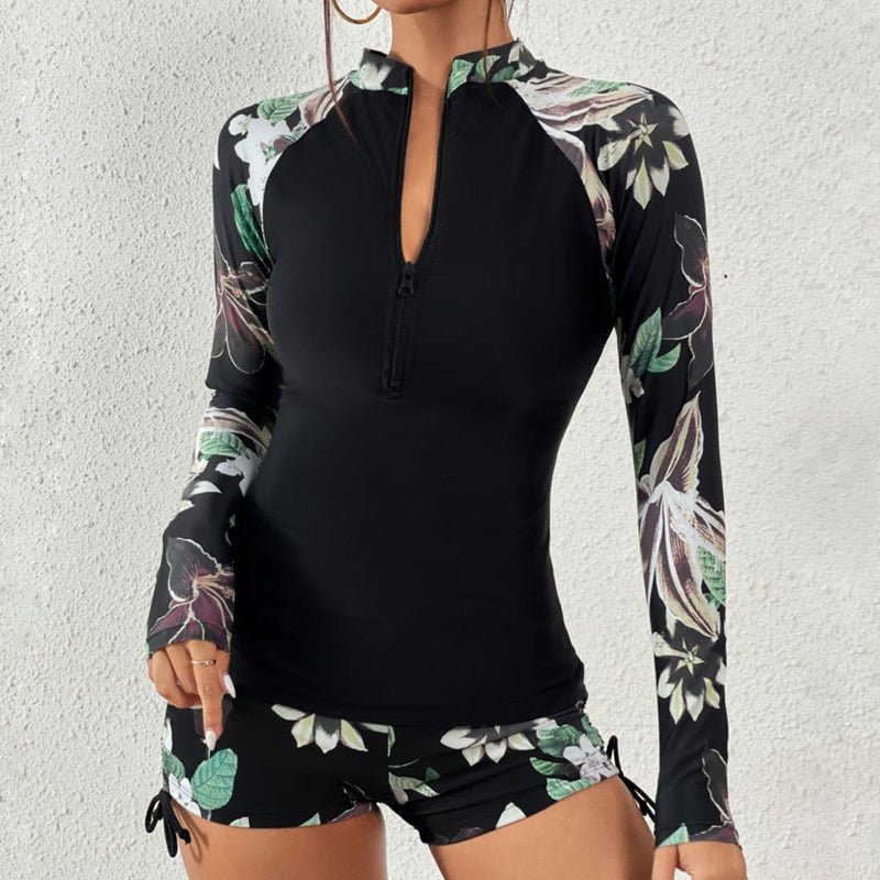 best Female Swimsuit With Long Sleeves Swimwear Sports Surfing Tankini Set Beachwear Two-Piece Bathing Suits Pool Women Swimming Suit 0 shop online at M2K Trends for