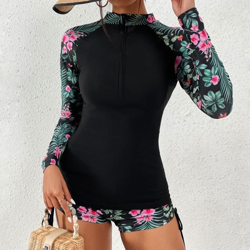 best Female Swimsuit With Long Sleeves Swimwear Sports Surfing Tankini Set Beachwear Two-Piece Bathing Suits Pool Women Swimming Suit 0 shop online at M2K Trends for