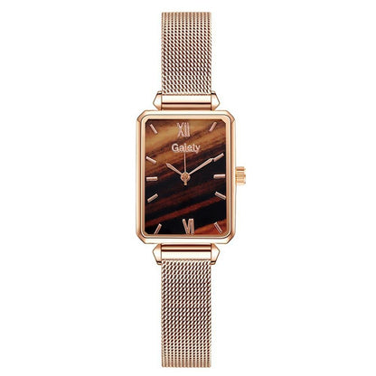 best Gaiety Brand Women Watches Fashion Square Ladies Quartz Watch Bracelet Set Green Dial Simple Rose Gold Mesh Luxury Women Watches Ladies watch shop online at M2K Trends for Watch