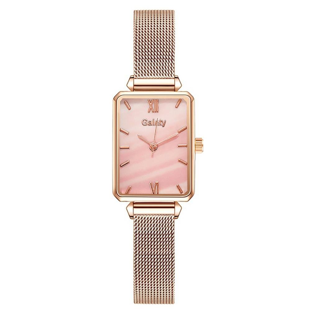 best Gaiety Brand Women Watches Fashion Square Ladies Quartz Watch Bracelet Set Green Dial Simple Rose Gold Mesh Luxury Women Watches Ladies watch shop online at M2K Trends for Watch