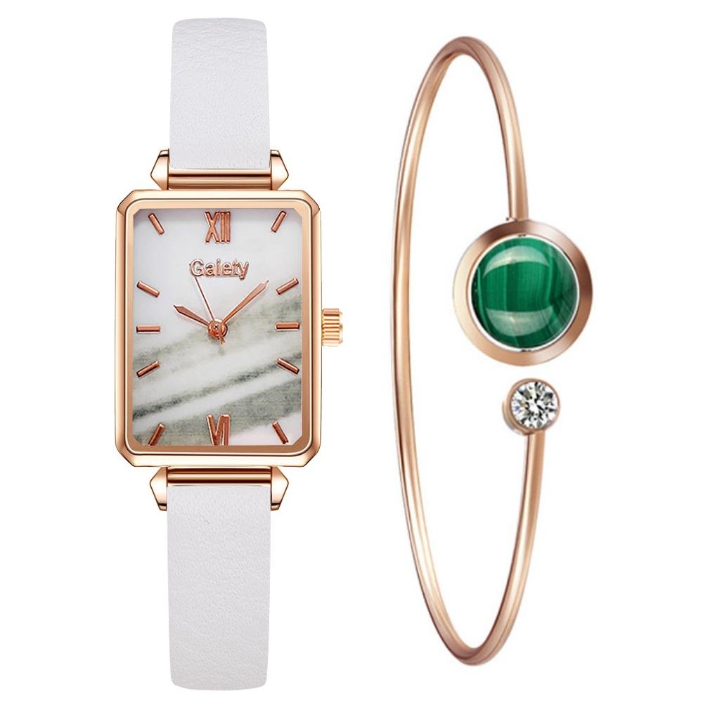 best Gaiety Brand Women Watches Fashion Square Ladies Quartz Watch Bracelet Set Green Dial Simple Rose Gold Mesh Luxury Women Watches Ladies watch shop online at M2K Trends for Watch