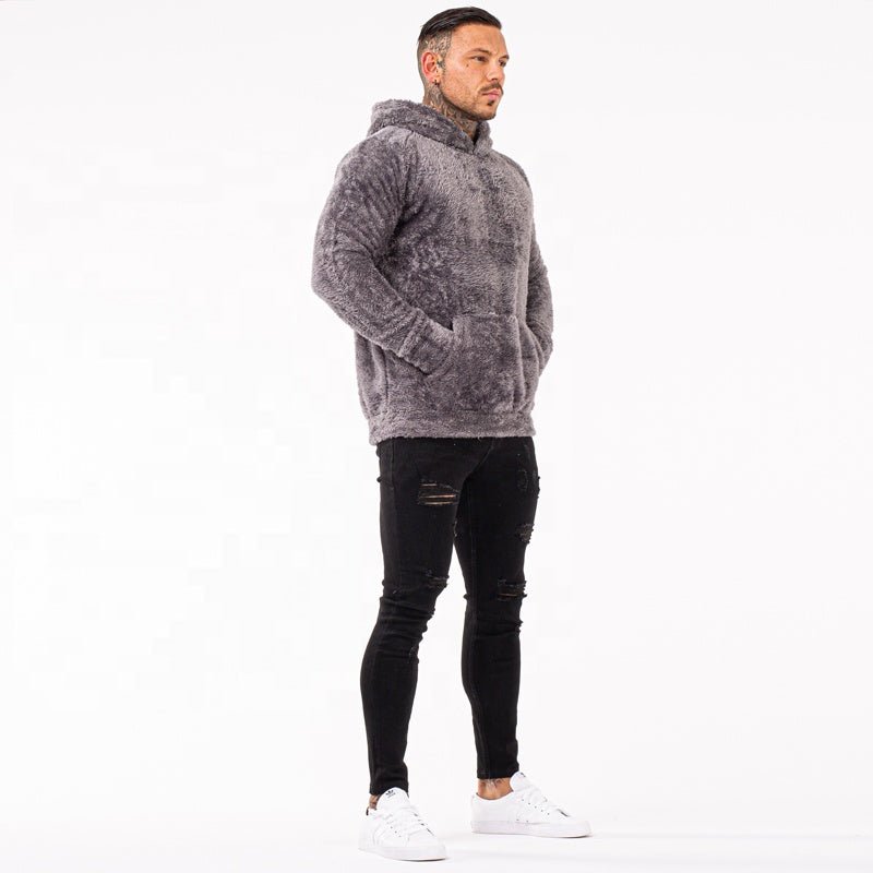 best Gingtto Vintage Oversize Blank Sweatshirt Plain Pullover Hoodies Custom Logo Printed Sherpa Men Hoodies shop online at M2K Trends for