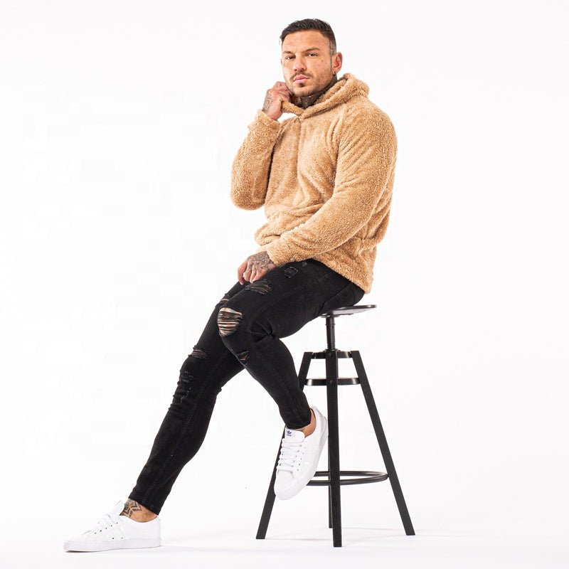 best Gingtto Vintage Oversize Blank Sweatshirt Plain Pullover Hoodies Custom Logo Printed Sherpa Men Hoodies shop online at M2K Trends for