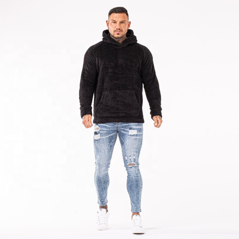 best Gingtto Vintage Oversize Blank Sweatshirt Plain Pullover Hoodies Custom Logo Printed Sherpa Men Hoodies shop online at M2K Trends for