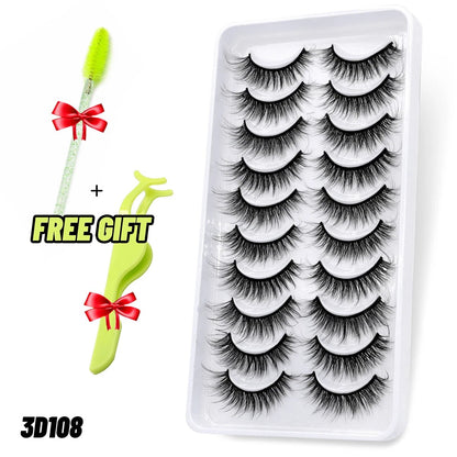 best GROINNEYA Lashes 5/10 Pairs 3D Faux Mink Lashes Fluffy Soft Wispy Volume Natural long False Eyelashes Reusable Eyelashs Makeup shop online at M2K Trends for