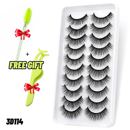 best GROINNEYA Lashes 5/10 Pairs 3D Faux Mink Lashes Fluffy Soft Wispy Volume Natural long False Eyelashes Reusable Eyelashs Makeup shop online at M2K Trends for