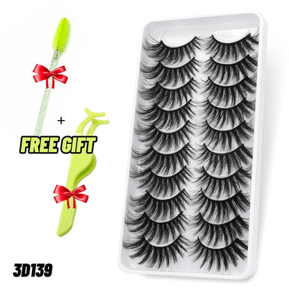 best GROINNEYA Lashes 5/10 Pairs 3D Faux Mink Lashes Fluffy Soft Wispy Volume Natural long False Eyelashes Reusable Eyelashs Makeup shop online at M2K Trends for