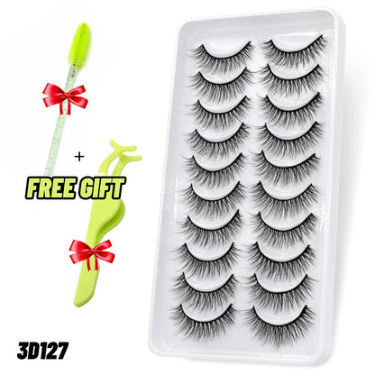 best GROINNEYA Lashes 5/10 Pairs 3D Faux Mink Lashes Fluffy Soft Wispy Volume Natural long False Eyelashes Reusable Eyelashs Makeup shop online at M2K Trends for