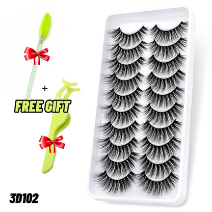 best GROINNEYA Lashes 5/10 Pairs 3D Faux Mink Lashes Fluffy Soft Wispy Volume Natural long False Eyelashes Reusable Eyelashs Makeup shop online at M2K Trends for