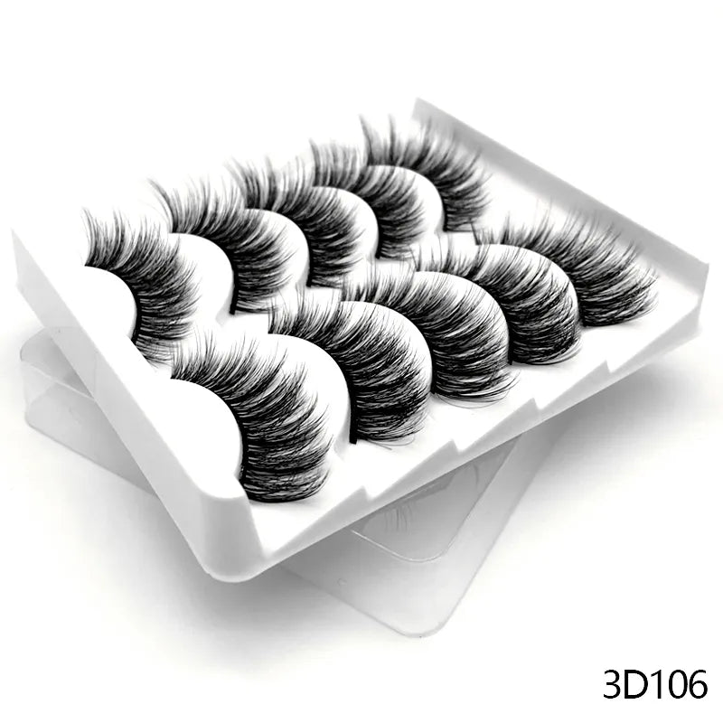 best GROINNEYA Lashes 5/10 Pairs 3D Faux Mink Lashes Fluffy Soft Wispy Volume Natural long False Eyelashes Reusable Eyelashs Makeup shop online at M2K Trends for