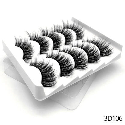 best GROINNEYA Lashes 5/10 Pairs 3D Faux Mink Lashes Fluffy Soft Wispy Volume Natural long False Eyelashes Reusable Eyelashs Makeup shop online at M2K Trends for