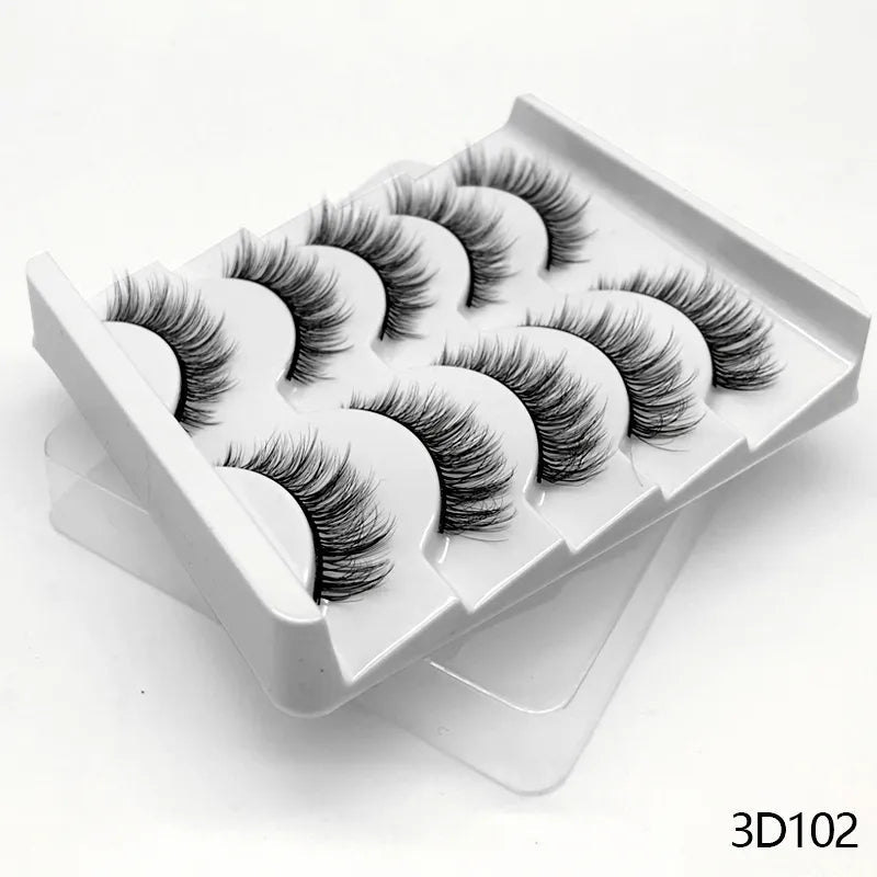 best GROINNEYA Lashes 5/10 Pairs 3D Faux Mink Lashes Fluffy Soft Wispy Volume Natural long False Eyelashes Reusable Eyelashs Makeup shop online at M2K Trends for