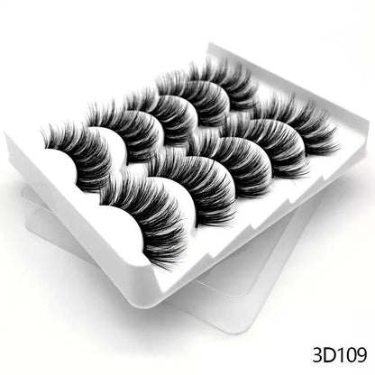 best GROINNEYA Lashes 5/10 Pairs 3D Faux Mink Lashes Fluffy Soft Wispy Volume Natural long False Eyelashes Reusable Eyelashs Makeup shop online at M2K Trends for