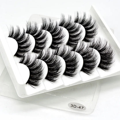 best GROINNEYA Lashes 5/10 Pairs 3D Faux Mink Lashes Fluffy Soft Wispy Volume Natural long False Eyelashes Reusable Eyelashs Makeup shop online at M2K Trends for