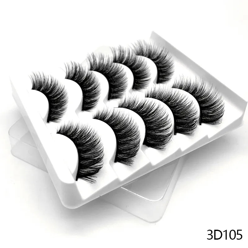 best GROINNEYA Lashes 5/10 Pairs 3D Faux Mink Lashes Fluffy Soft Wispy Volume Natural long False Eyelashes Reusable Eyelashs Makeup shop online at M2K Trends for