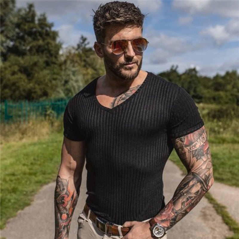 best Gym Polo Shirt Men Fashion Turn Neck Short Sleeve Knitted Polos Sports Slim Fit Fitness Bodybuilding Workout Summer Clothing shop online at M2K Trends for