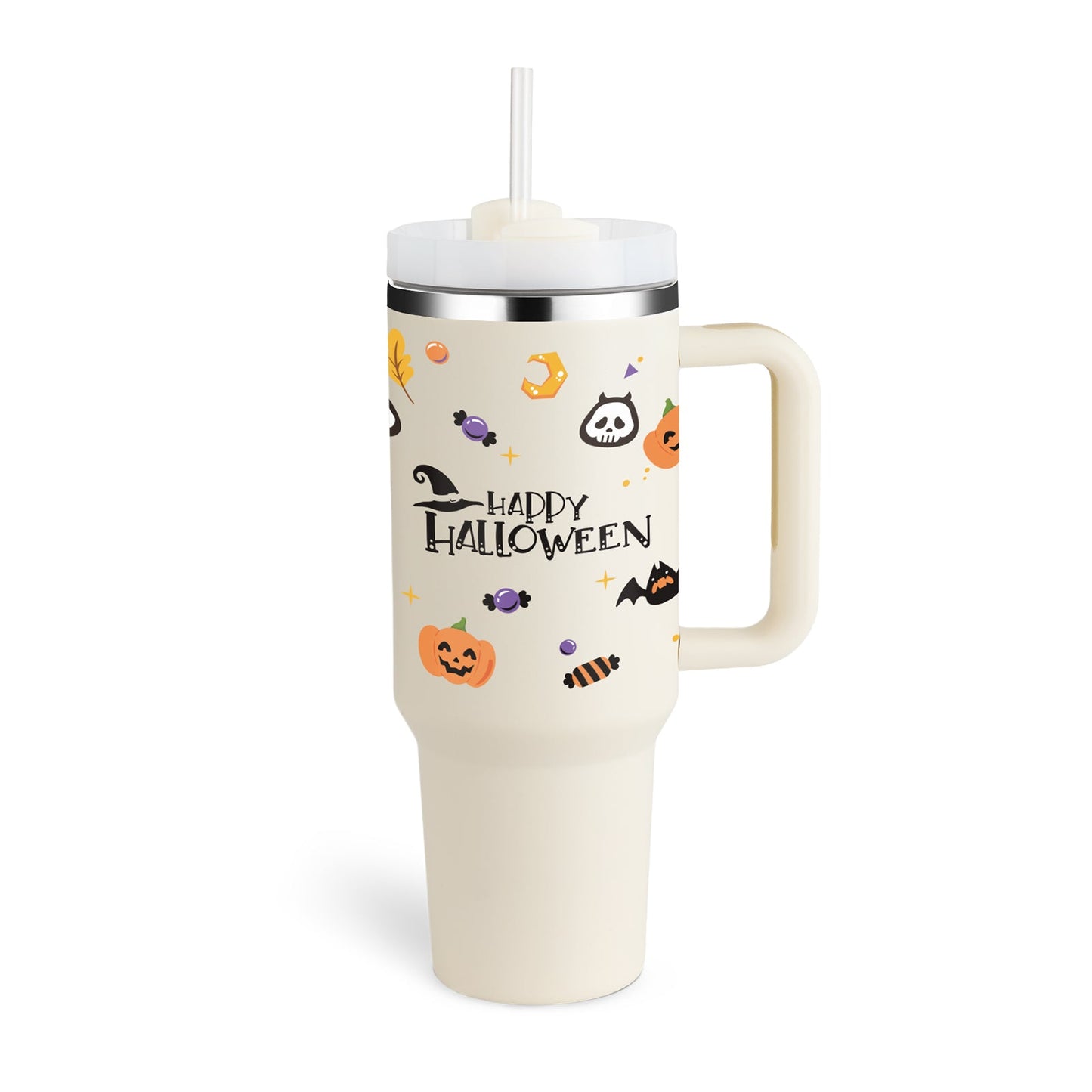 best Halloween Thermal Mug 40oz Straw Coffee Insulation Cup With Handle Portable Car Stainless Steel Water Bottle LargeCapacity Travel BPA Free Thermal Mug 0 shop online at M2K Trends for