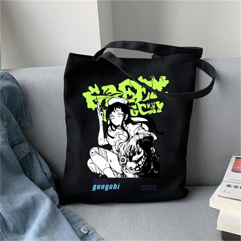 best Harajuku Anime Graphic Ladies Shopping Bag Handbags Kawaii Cloth Canvas Tote Bags Women Y2k Reusable Shoulder Shopper Bags сумка shop online at M2K Trends for