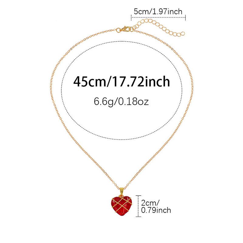 best Heart Necklace Women Love Crystal Stone Necklace Summer Accessories shop online at M2K Trends for gift