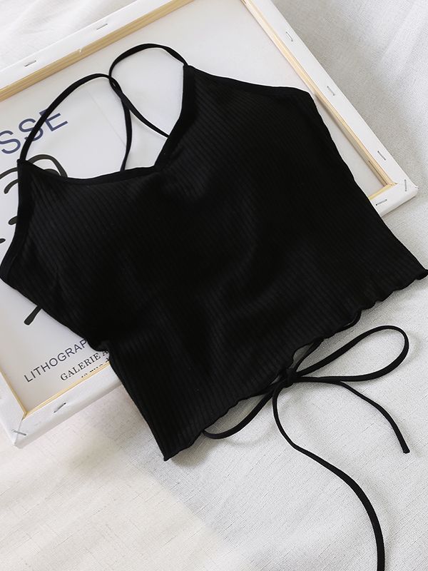 best Women Halter Tops Backless Bandage Sexy Crop Tops Women Lingerie Underwear Tops Padded Cotton Crop Tops Women Summer 0 shop online at M2K Trends for