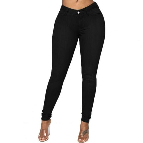 best High Elastic Women Jeans Button Zipper Fly Butt Pants shop online at M2K Trends for Bottoms