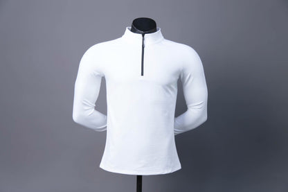 best High Quality Active Wear Quater Zip Up Sweatshirts Running Men's T-shirts Workout Sportswear Long Sleeve Tight Gym T Shirt Mens shirt shop online at M2K Trends for Men's T-shirts