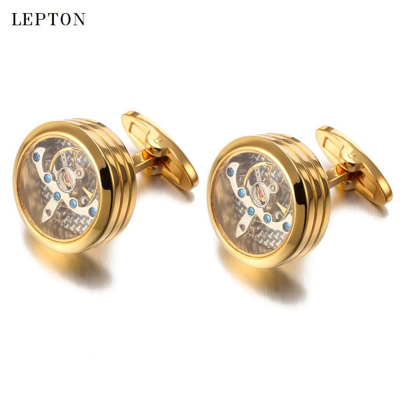 best High quality Movement Tourbillon Cufflinks For Mens Wedding Groom Mechanical Watch Steampunk Gear Cufflinks Relojes Gemelos 0 shop online at M2K Trends for