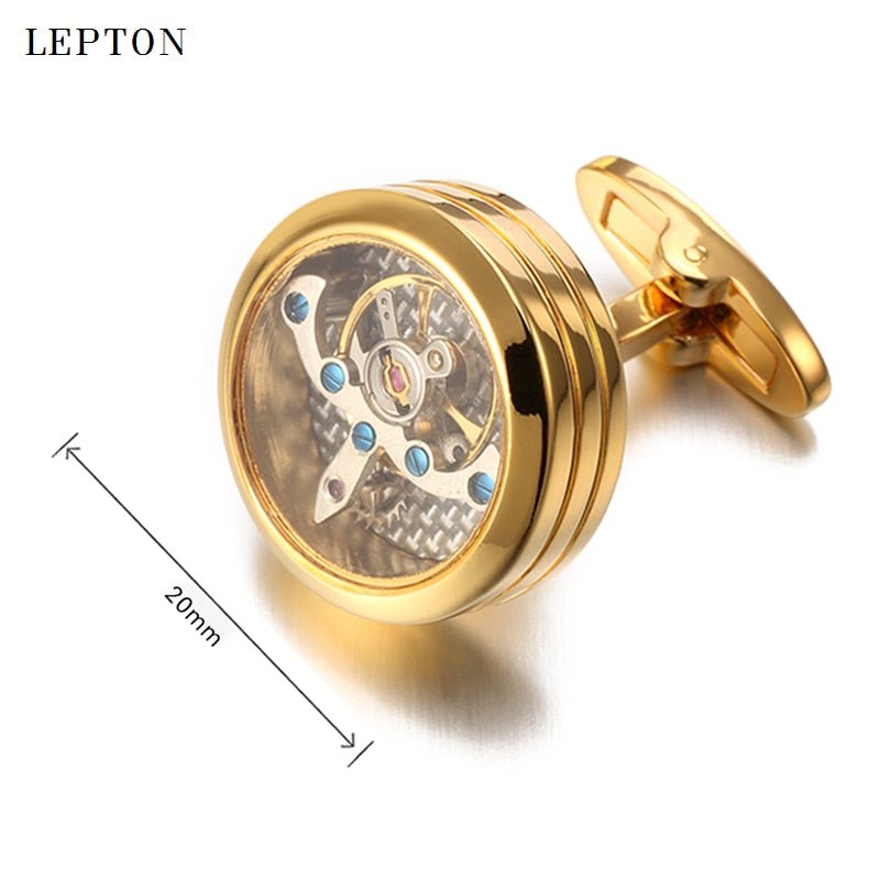 best High quality Movement Tourbillon Cufflinks For Mens Wedding Groom Mechanical Watch Steampunk Gear Cufflinks Relojes Gemelos 0 shop online at M2K Trends for