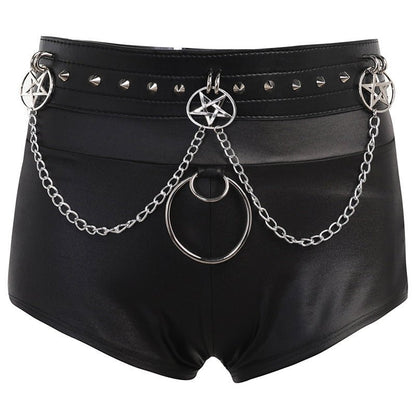 best High Street Babes Goth Skinny PU Faux Leather Shorts Clothing shop online at M2K Trends for