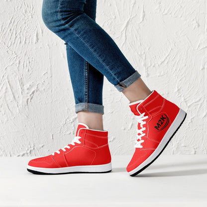 best High-Top Leather Sneakers/shoes Red ( black or white bottom) Bestsellers shop online at M2K Trends for fashion