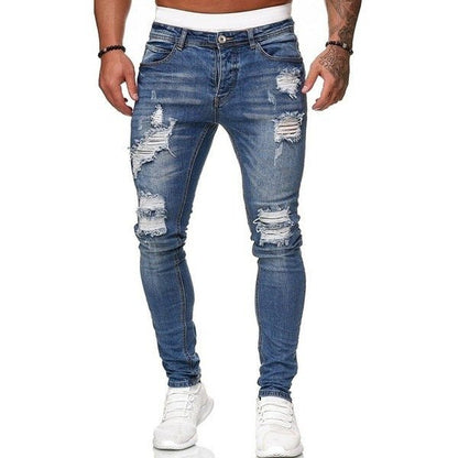 best Hole-Worn White pants With Small Feet Clothing shop online at M2K Trends for mens pants