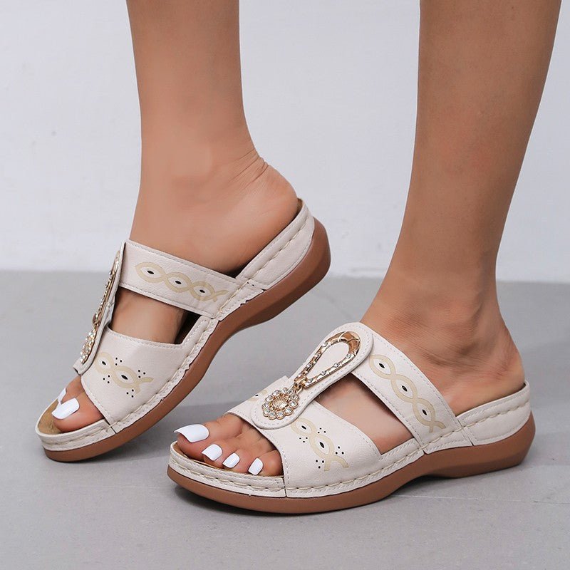 best Hollow Out Slippers Slides Large Size Summer Wedge Sandals Roman Shoes 0 shop online at M2K Trends for