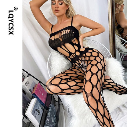 best Hot Sexy Fishnet Bodysuit Women Crotchless Porn Tights Lingerie Ladies Full Bodystockings Erotic Mesh Clothes Nightclubs Sex Set 0 shop online at M2K Trends for