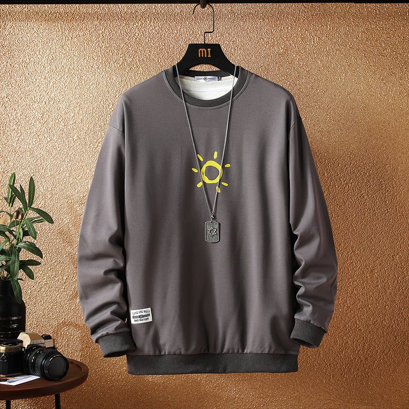 best Japanese Autumn New Style Casual Printing Plus Size Sweater Trendy Young Men's Fashion Loose Long-sleeved Sweater Men's clothing 0 shop online at M2K Trends for