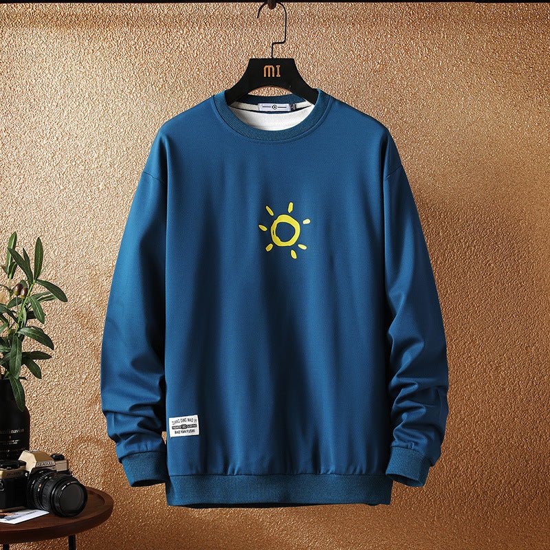 best Japanese Autumn New Style Casual Printing Plus Size Sweater Trendy Young Men's Fashion Loose Long-sleeved Sweater Men's clothing 0 shop online at M2K Trends for