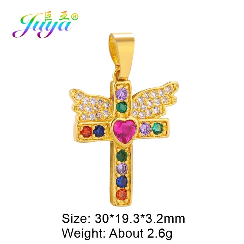 best Juya DIY 18K Real Gold Plated Wholesale Christian Cross Charms For Handmade Christmas Religious Rosary Pendant Jewelry Making Accessories shop online at M2K Trends for