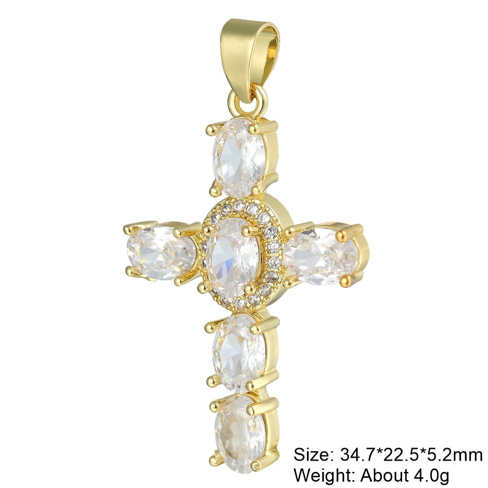 best Juya DIY 18K Real Gold Plated Wholesale Christian Cross Charms For Handmade Christmas Religious Rosary Pendant Jewelry Making Accessories shop online at M2K Trends for