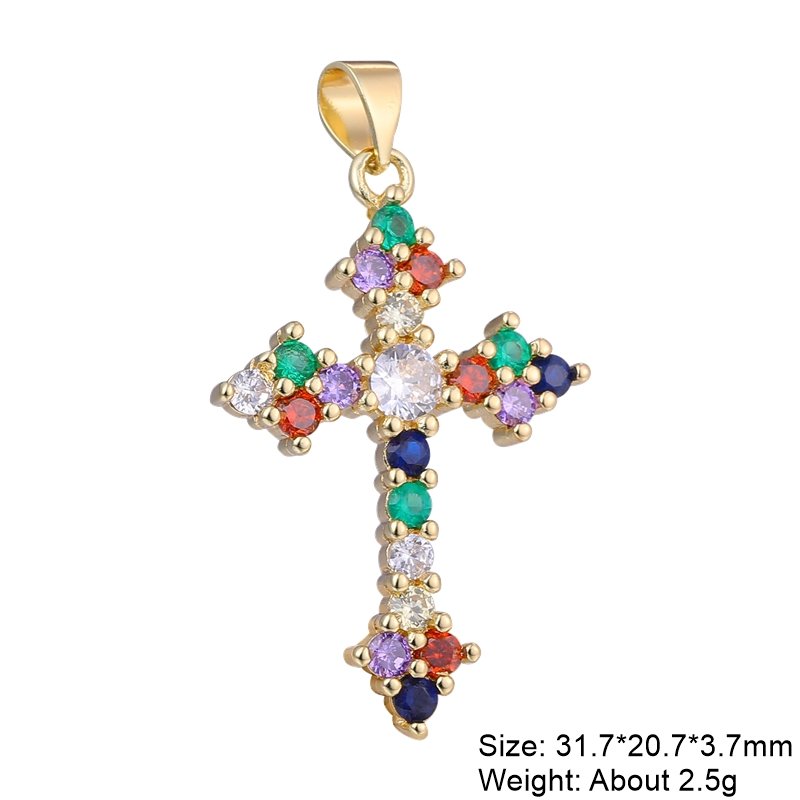 best Juya DIY 18K Real Gold Plated Wholesale Christian Cross Charms For Handmade Christmas Religious Rosary Pendant Jewelry Making Accessories shop online at M2K Trends for