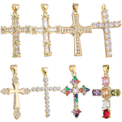 best Juya DIY 18K Real Gold Plated Wholesale Christian Cross Charms For Handmade Christmas Religious Rosary Pendant Jewelry Making Accessories shop online at M2K Trends for